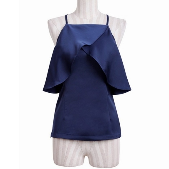 Cold Shoulder Chiffon Ruffle Blouse | Coming Soon - Picture 4 of 6